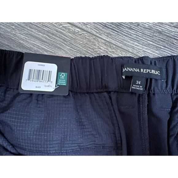 Banana Republic Shorts Mens 36 Black Khaki Chino Flat Front Stretch Comfort - Picture 5 of 7